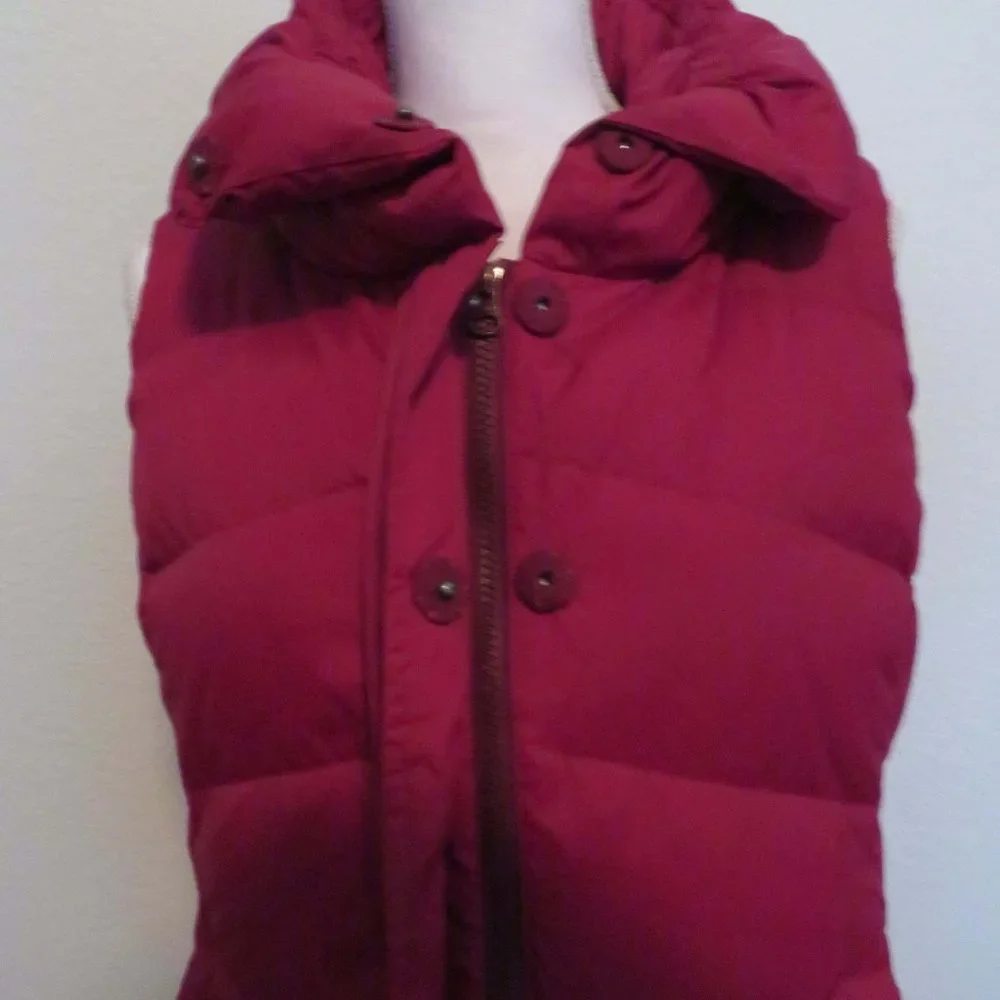 πβοΈπHPπβοΈπ Eileen Fisher, Down Puffer Vest-High Collar - S/P, Cranberry, EUC - Picture 7 of 15